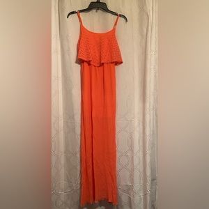 Trixxi long length peach summer dress - junior small